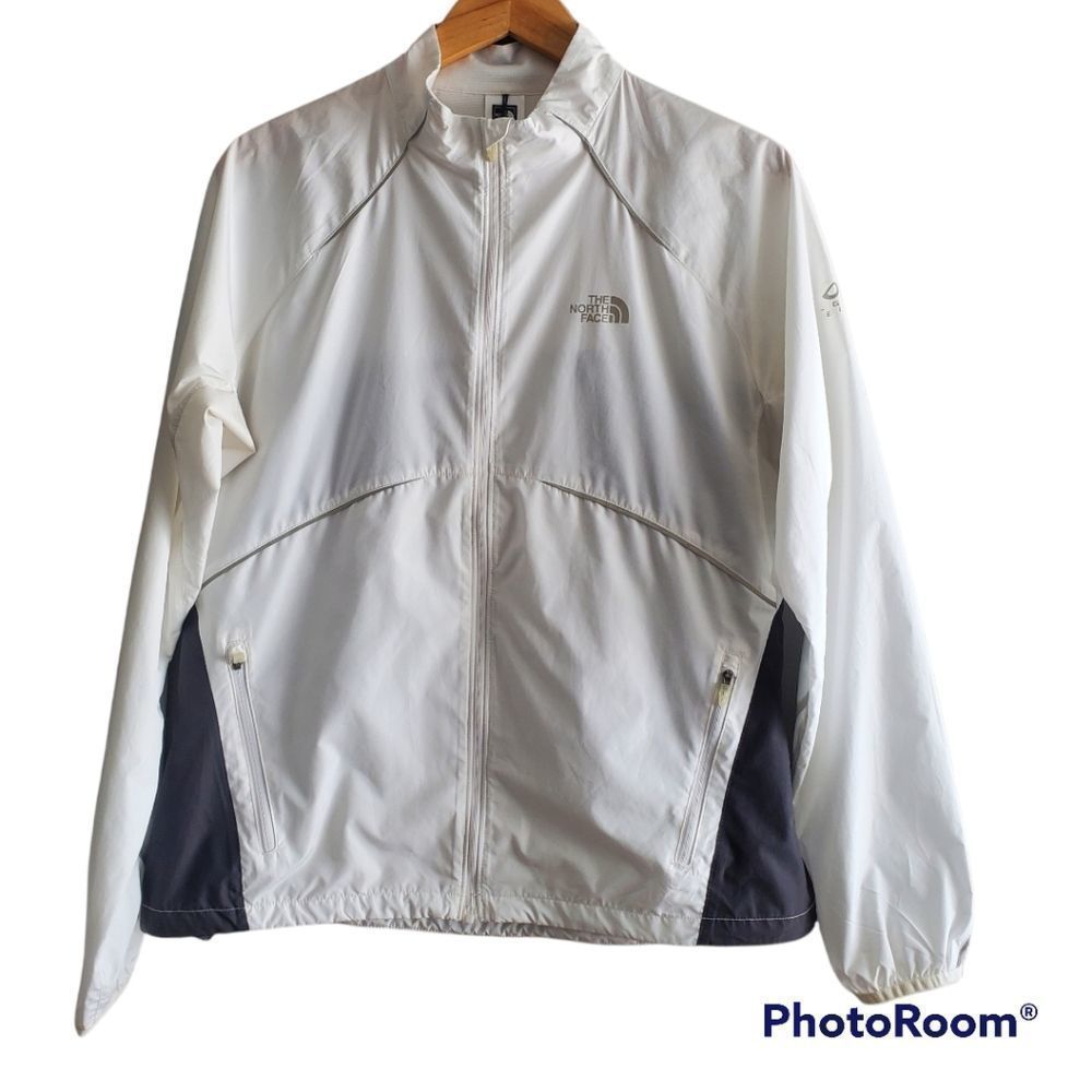 North Face Flight Series Womens White & Gray Light Windbreaker Jacket Size Large